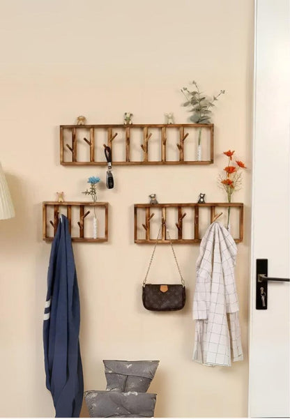 Porte manteau mural en bois Floral Grand | Le Porte Manteau style 2-C70x18
