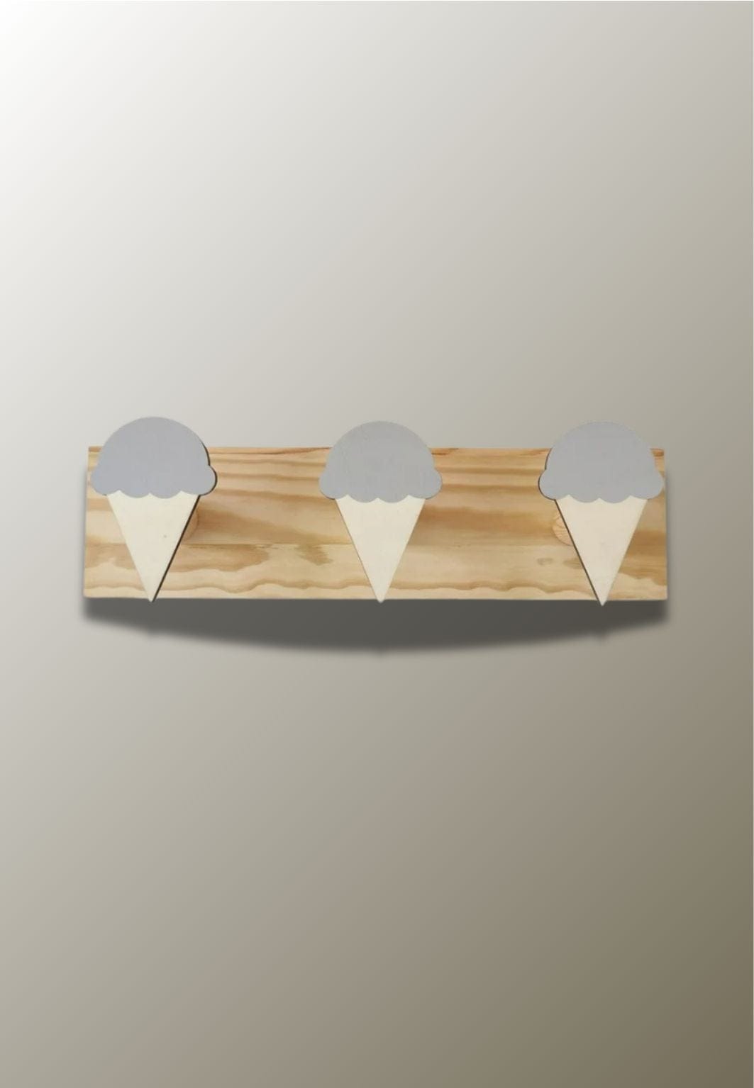 Porte manteau mural enfant triple Glace Grise | Le Porte Manteau Type 17
