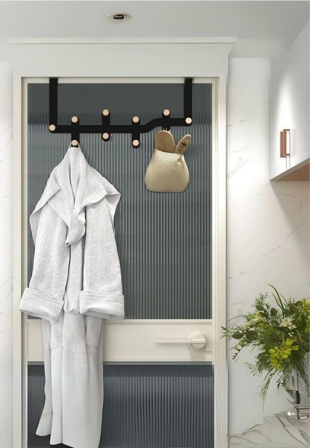 Porte manteau porte Labyrinthe Noir à 6 Points | Le Porte Manteau Black-6