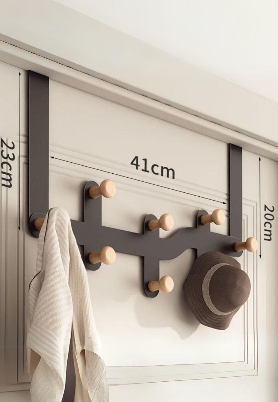 Porte manteau porte Labyrinthe Noir à 8 Points | Le Porte Manteau Black-8