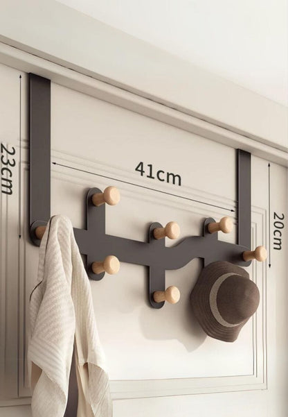Porte manteau porte Labyrinthe Noir à 8 Points | Le Porte Manteau Black-8